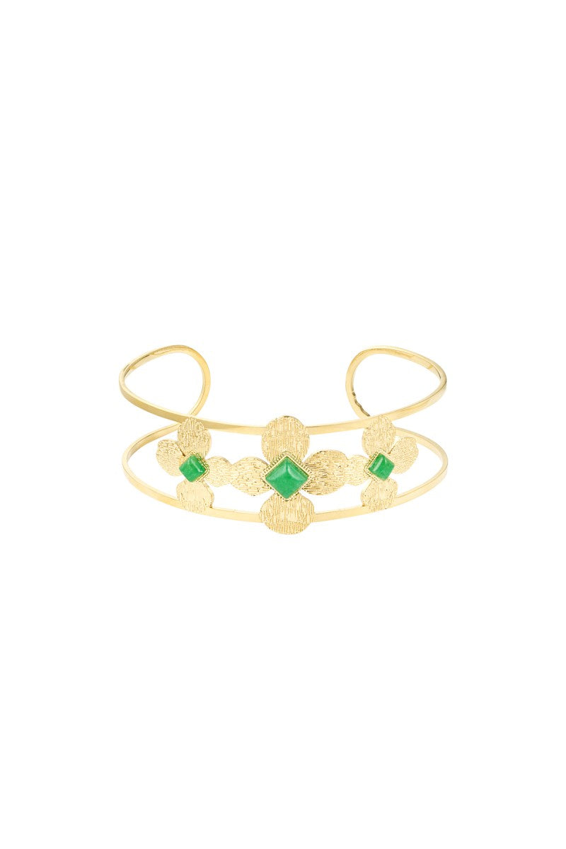 Armband Boho Green Flower