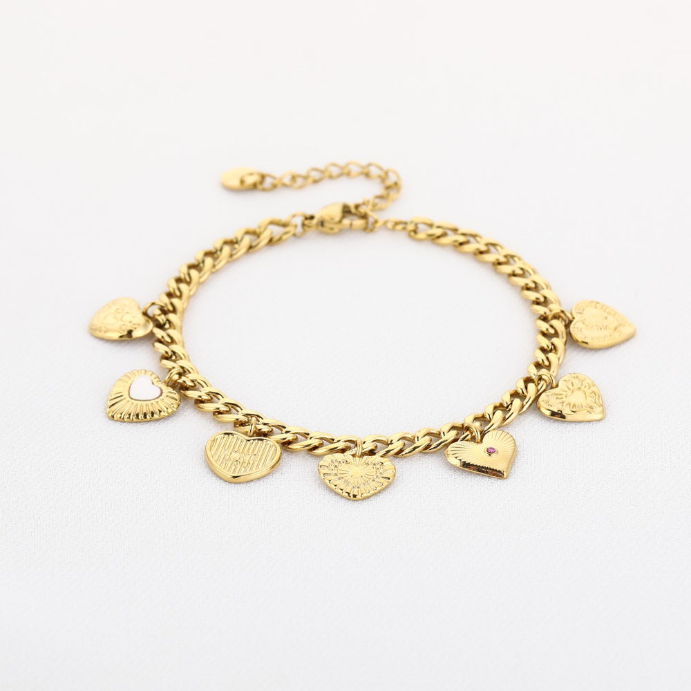 Armband Chunky Bedels Hart Goud