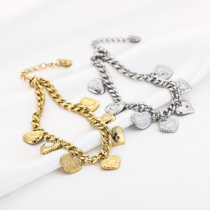 Armband Chunky Bedels Hart Goud