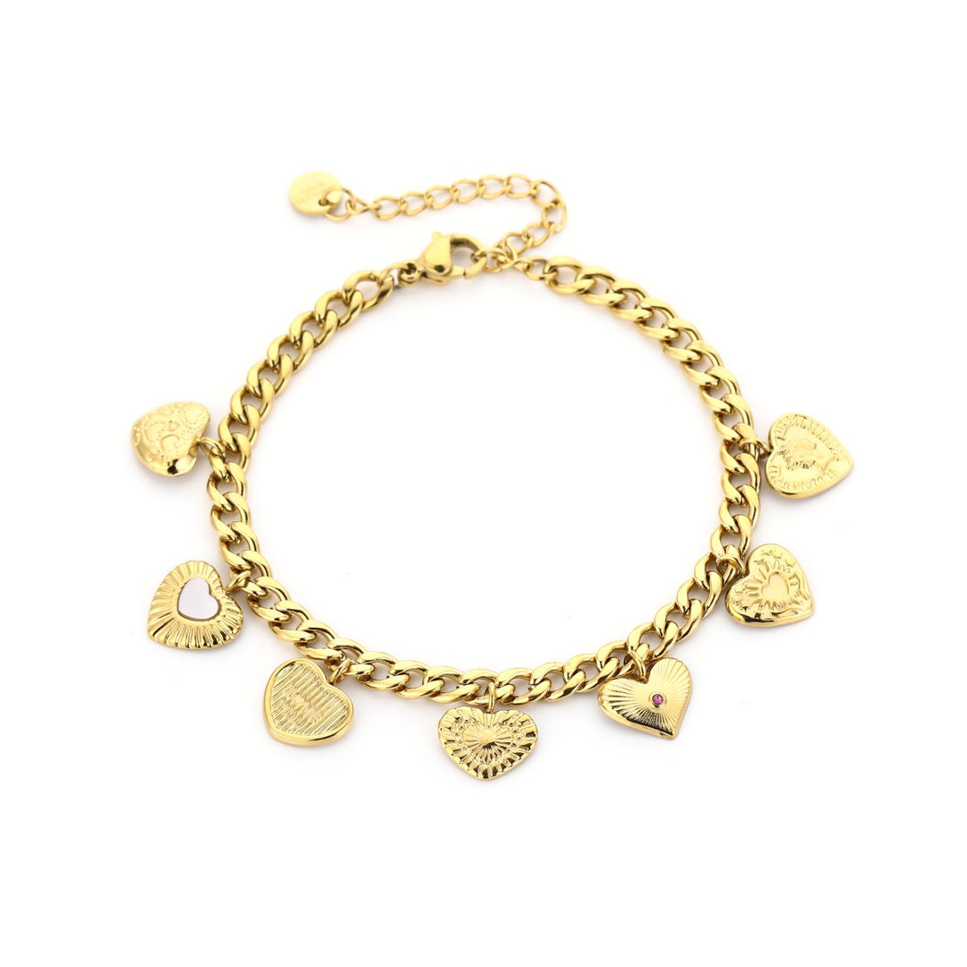 Armband Chunky Bedels Hart Goud