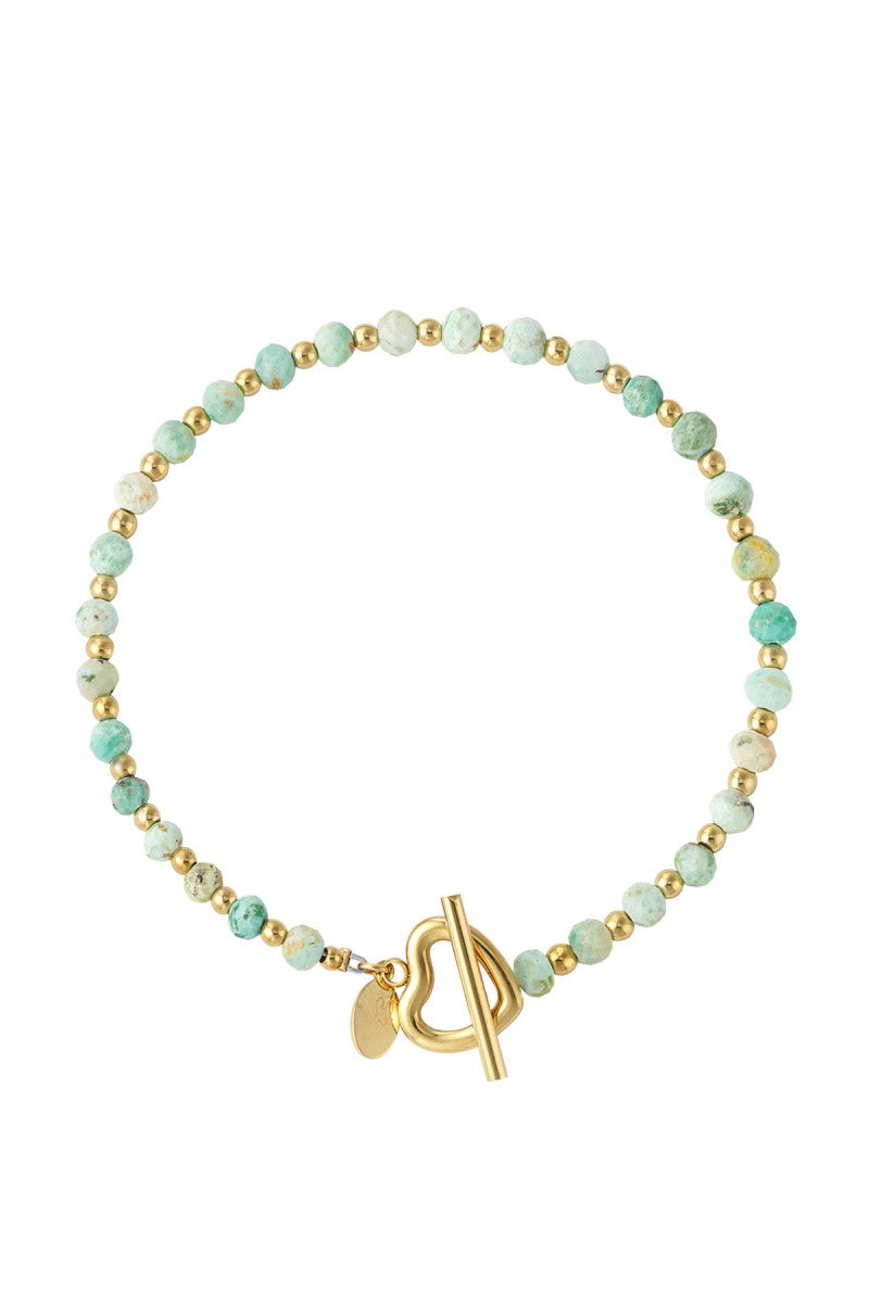 Armband Gem Stone Heart Turkoois