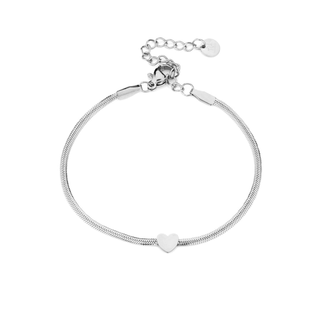 Armband Snake Chain Hart Zilver