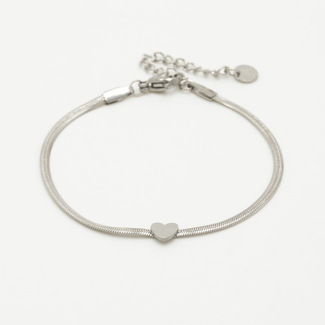 Armband Snake Chain Hart Zilver