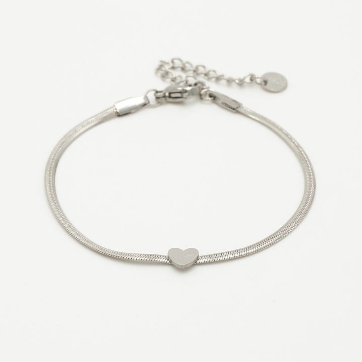 Armband Snake Chain Hart Zilver
