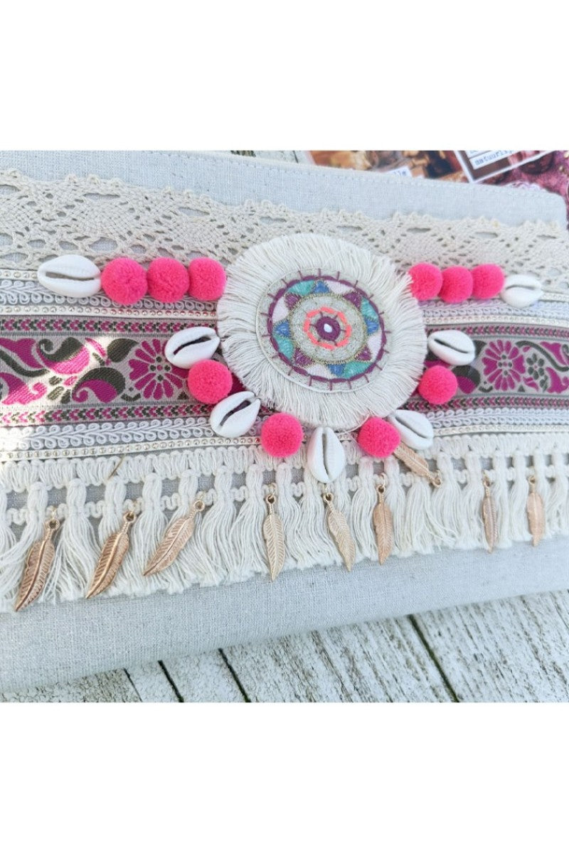 Bohemian Clutch Zomer Fuschia