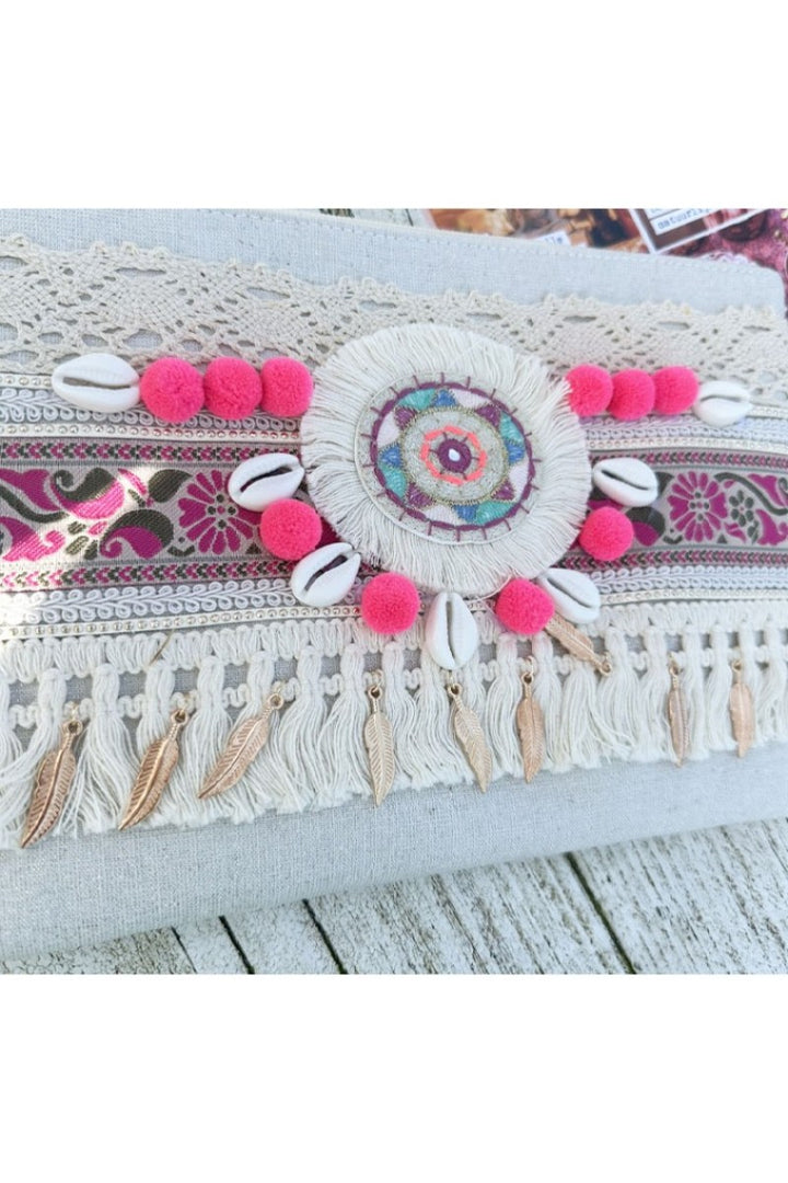 Bohemian Clutch Zomer Fuschia