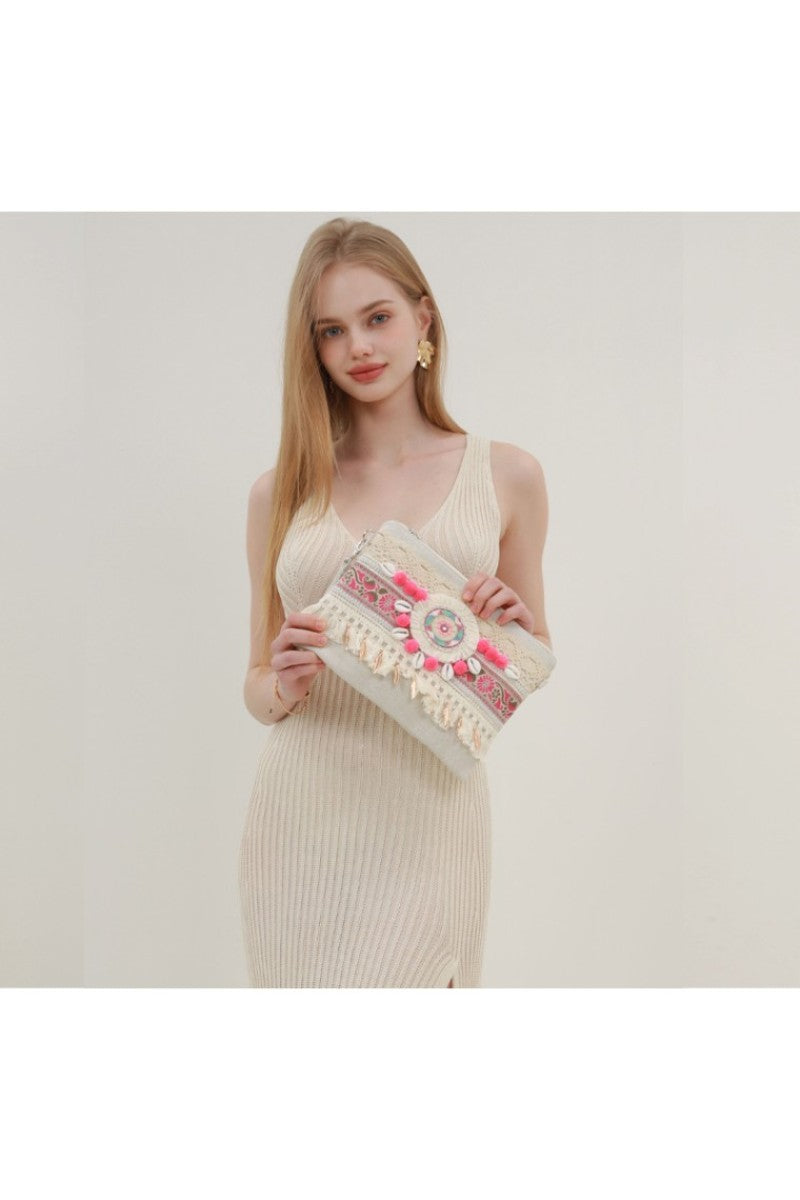 Bohemian Clutch Zomer Fuschia