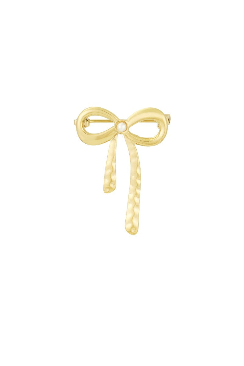Broche Pearl Strik Goud