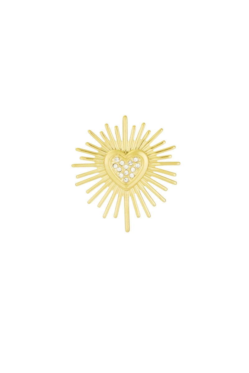 Broche Sparkling Heart Goud