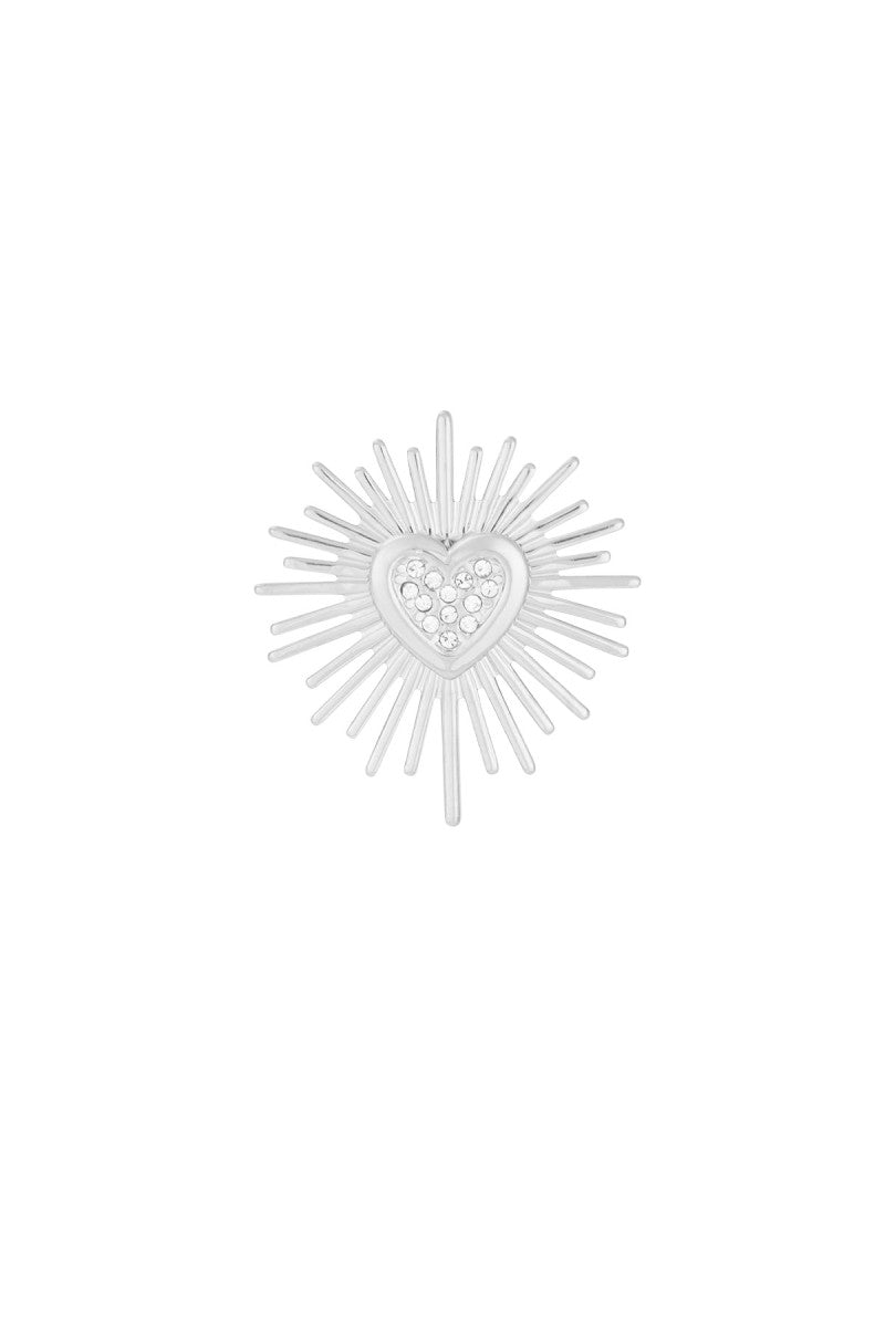 Broche Sparkling Heart Zilver