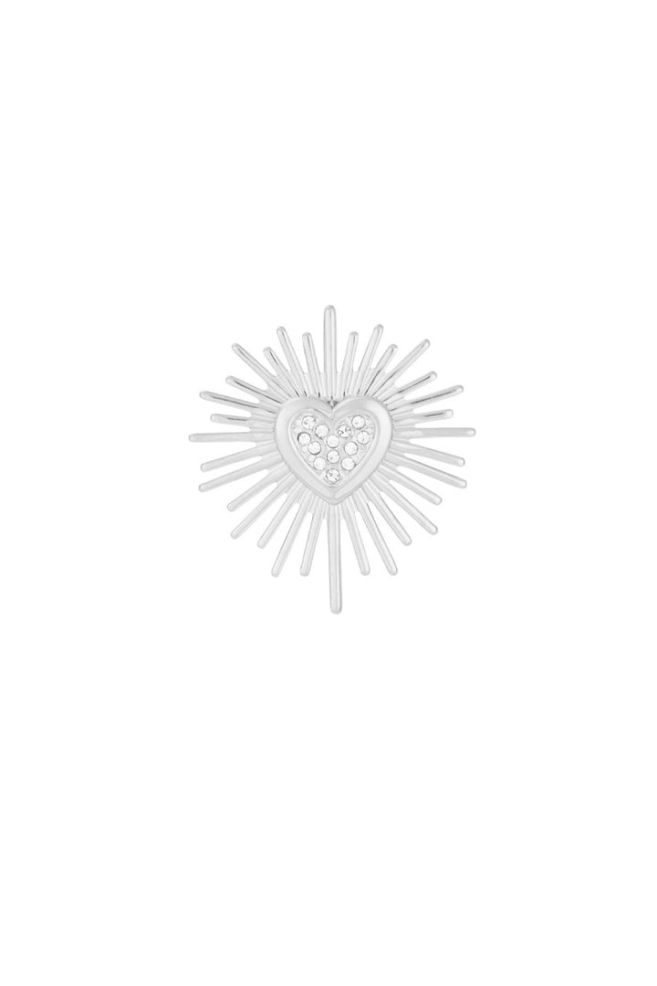 Broche Sparkling Heart Zilver