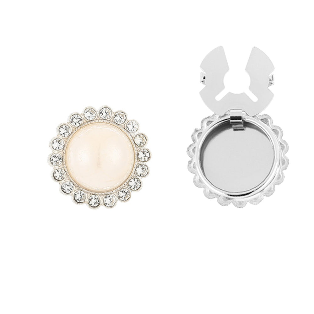 Button Cover Knoop Clip Pearl Strass