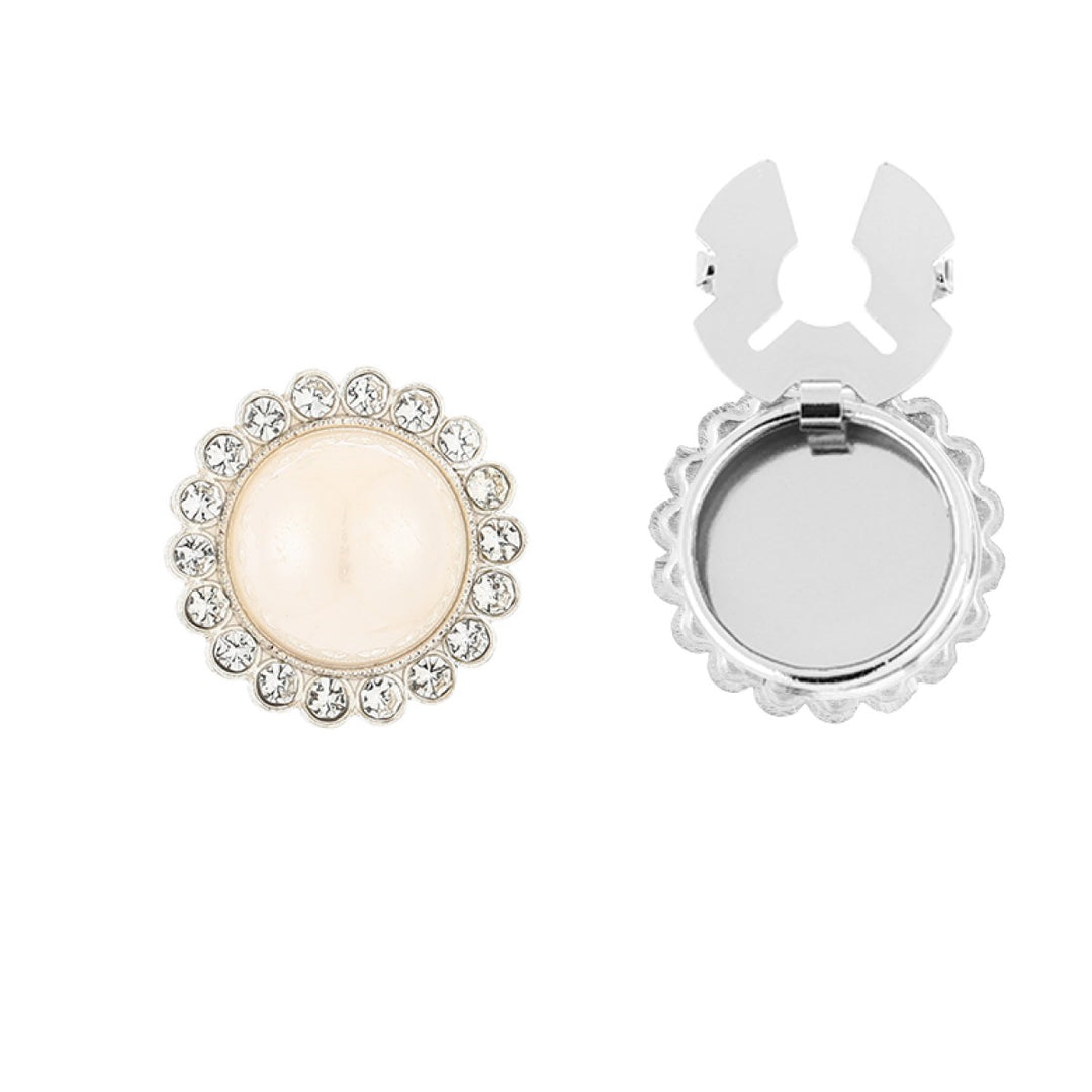 Button Cover Knoop Clip Pearl Strass