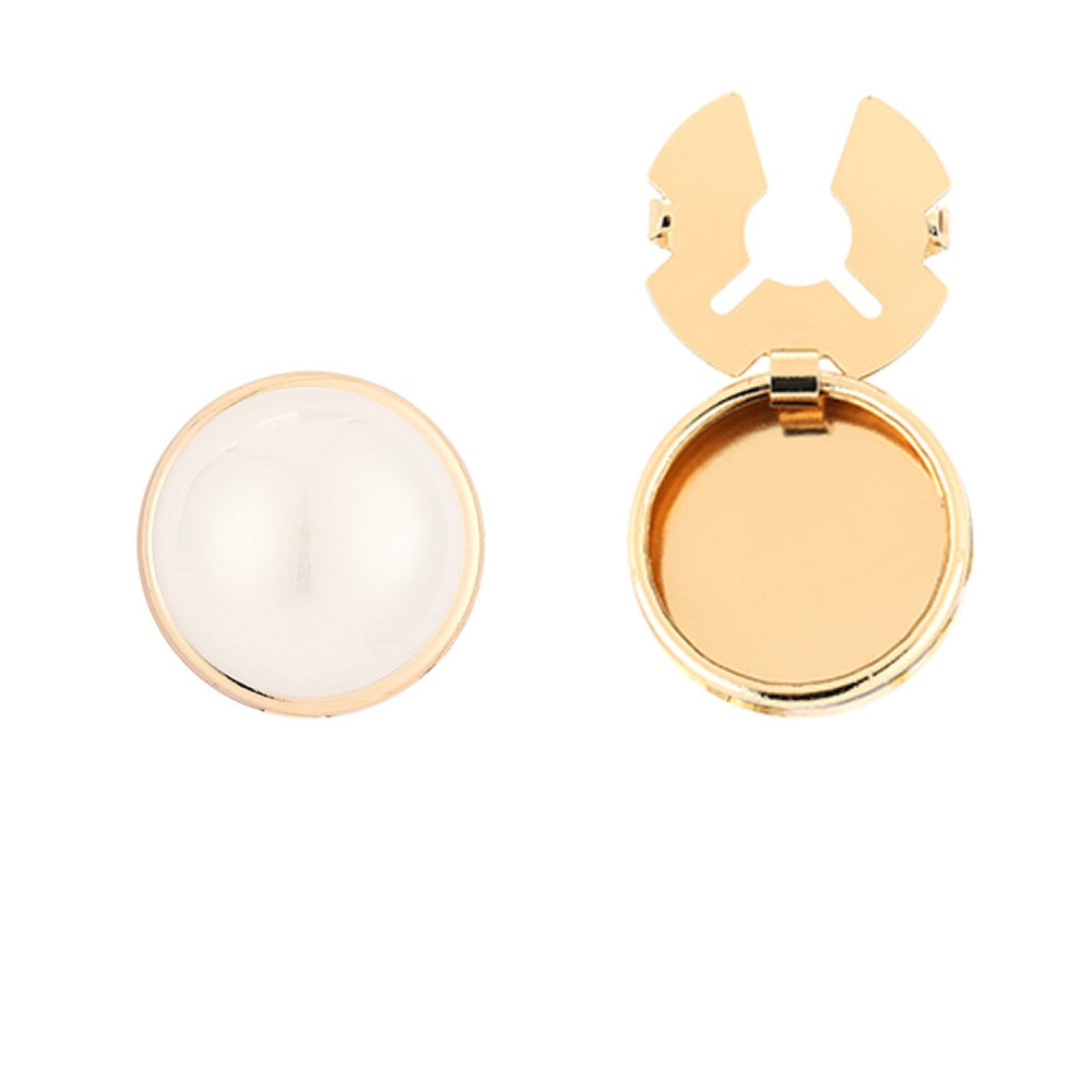 Button Cover Knoop Clip Pearl White