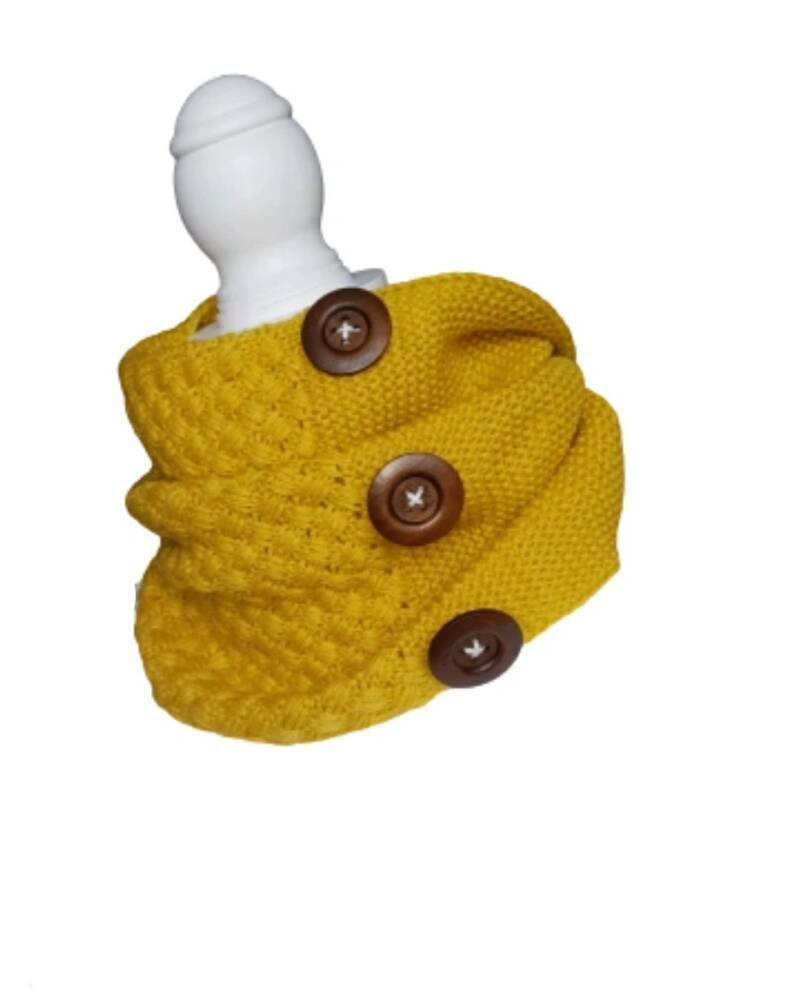 Col Sjaal Knitted Mosterdgeel