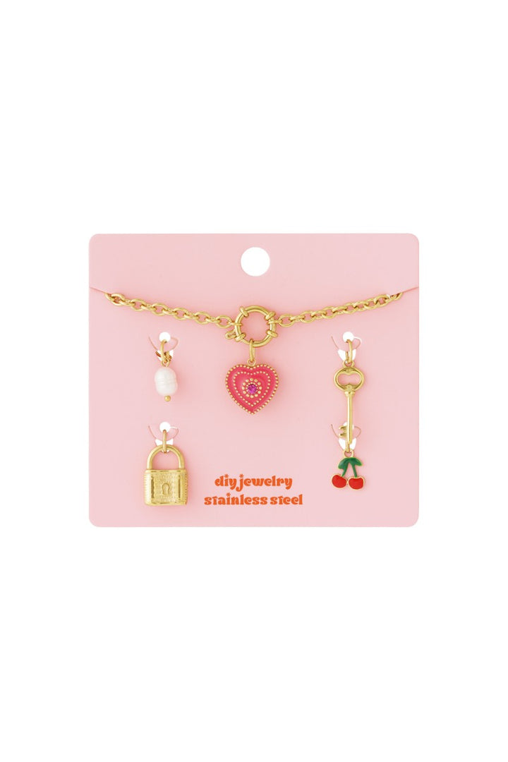 Diy Heart Cherry Ketting