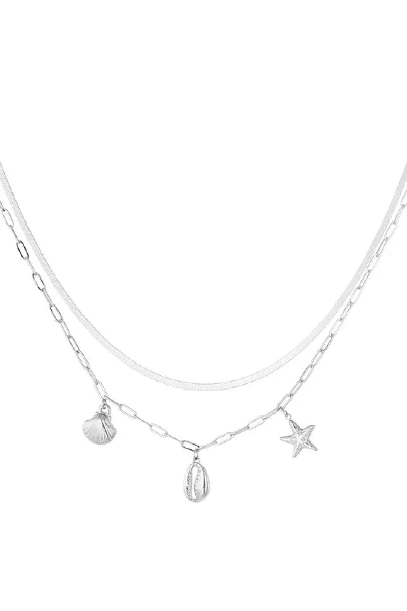 Dubbele Ketting Bedels Summer Zilver