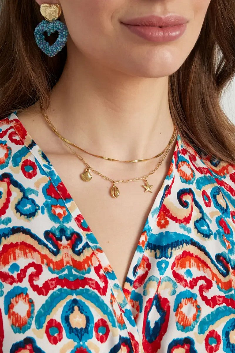 Dubbele Ketting Bedels Summer Zilver
