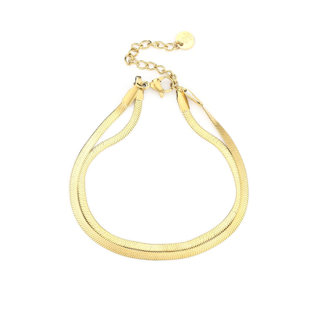 Dubbele Snake Chain Armband Goud