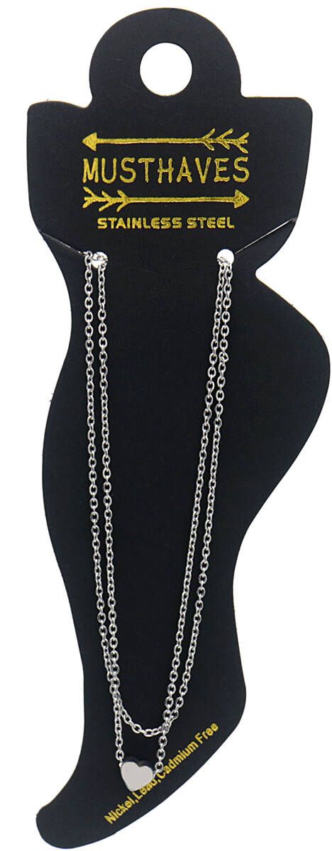 Enkelbandje Double Heart Zilver