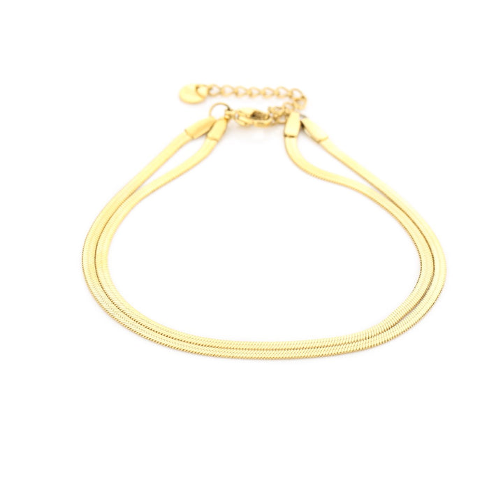 Enkelbandje Double Snake Chain Goud