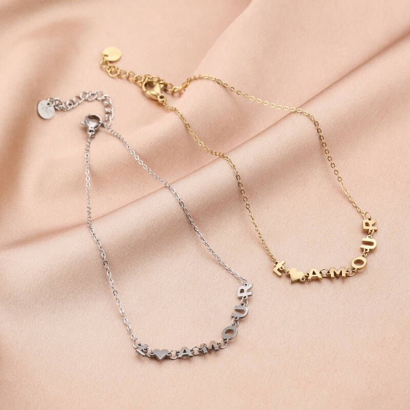 Enkelbandje L Amour Zilver