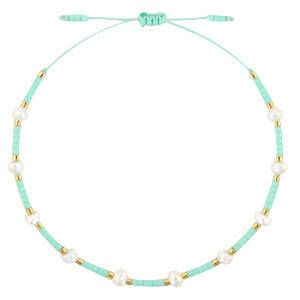 Enkelbandje Miyuki Parel Turqouise Green