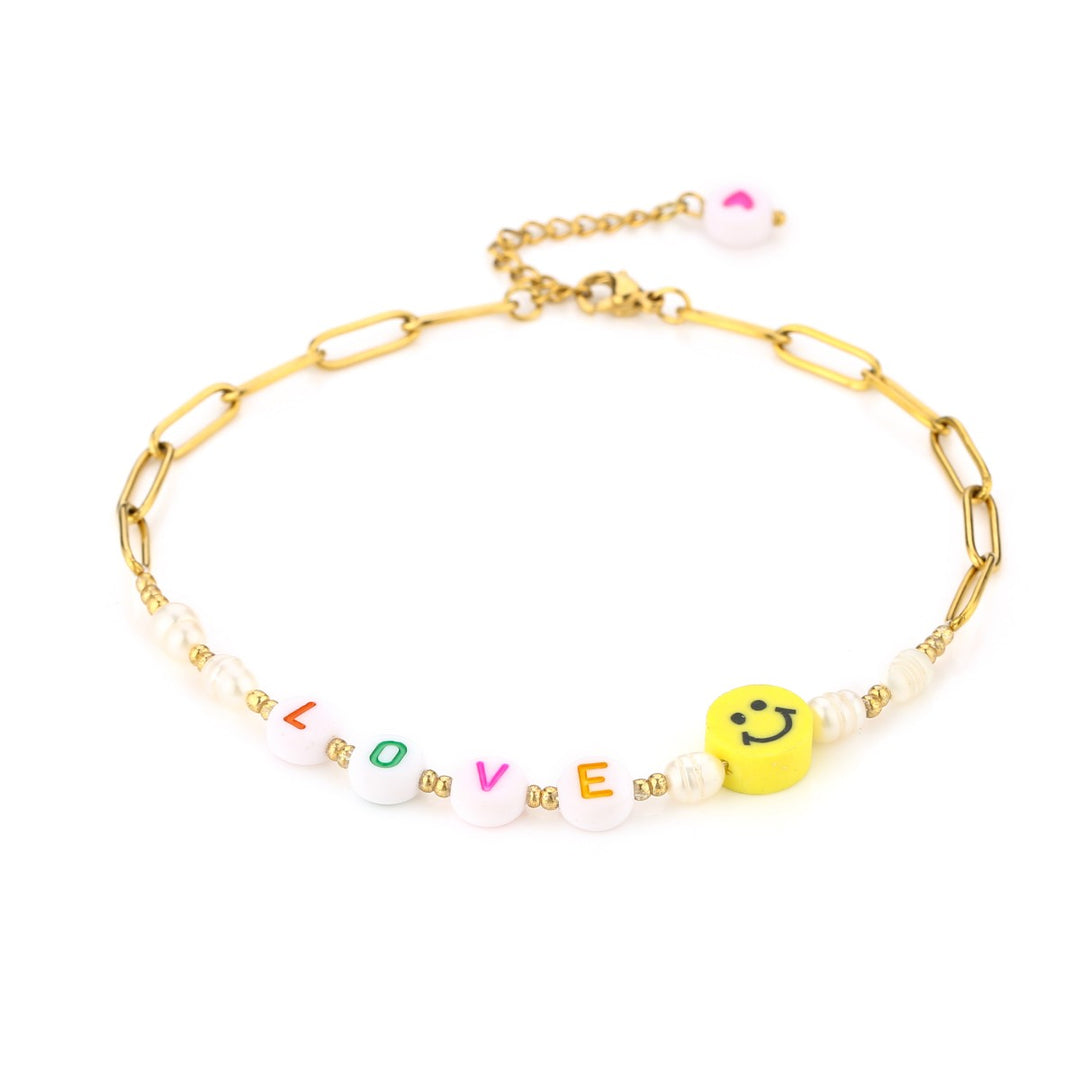 Enkelbandje Smiley Love