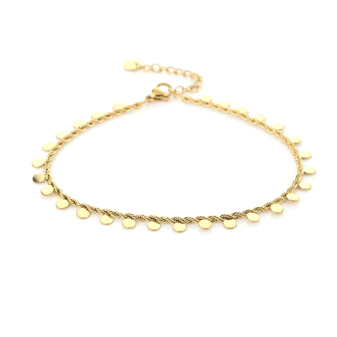 Enkelbandje Twisted Coins Goud