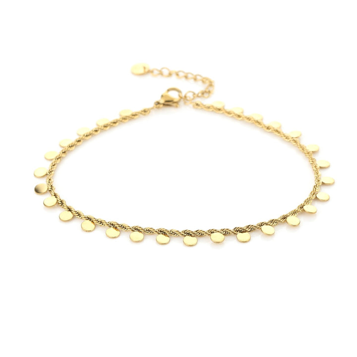 Enkelbandje Twisted Coins Goud