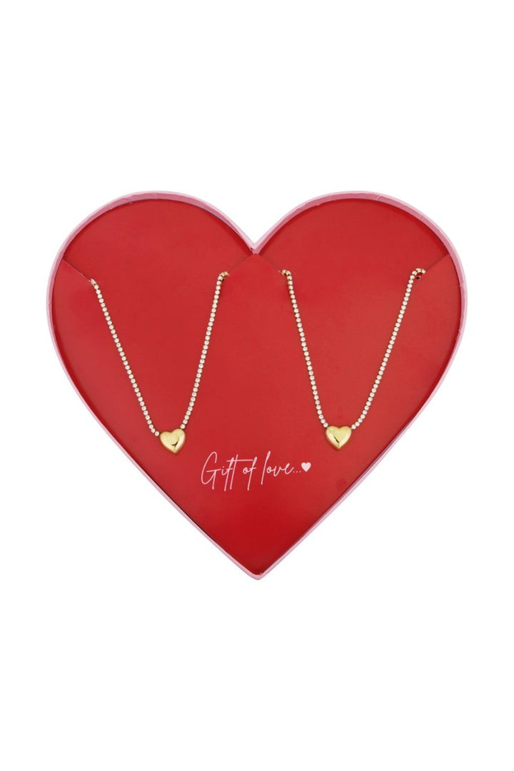 Gift Of Love Ketting Set Strass Hearts Goud