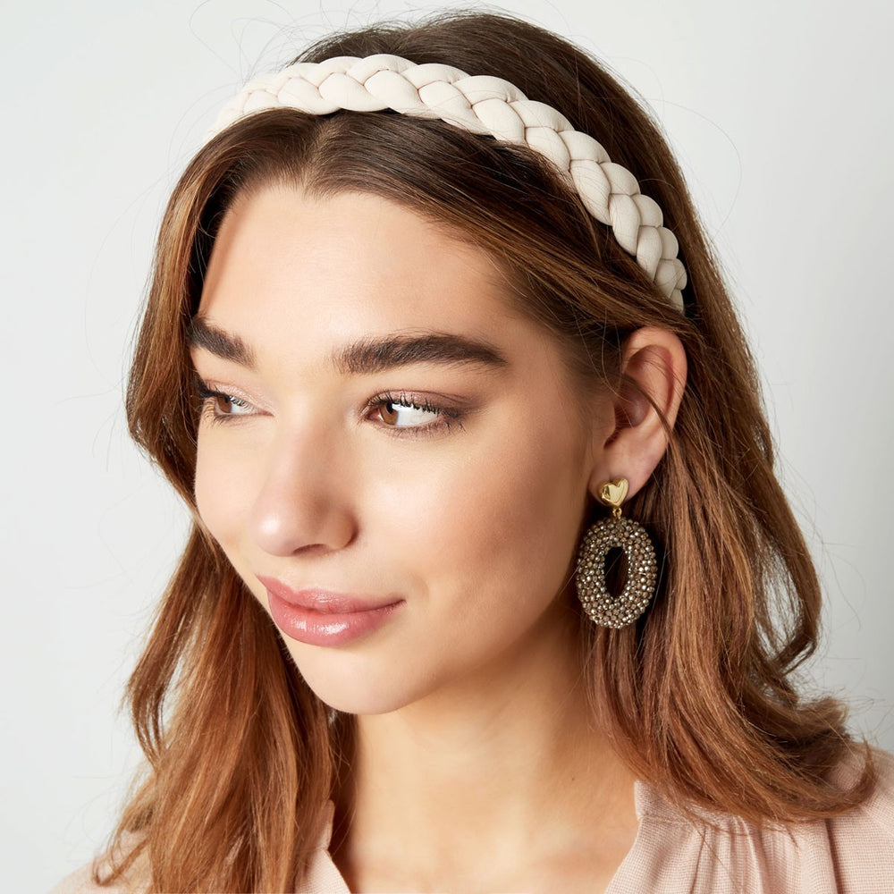 Haarband Diadeem Gevlochten Beige