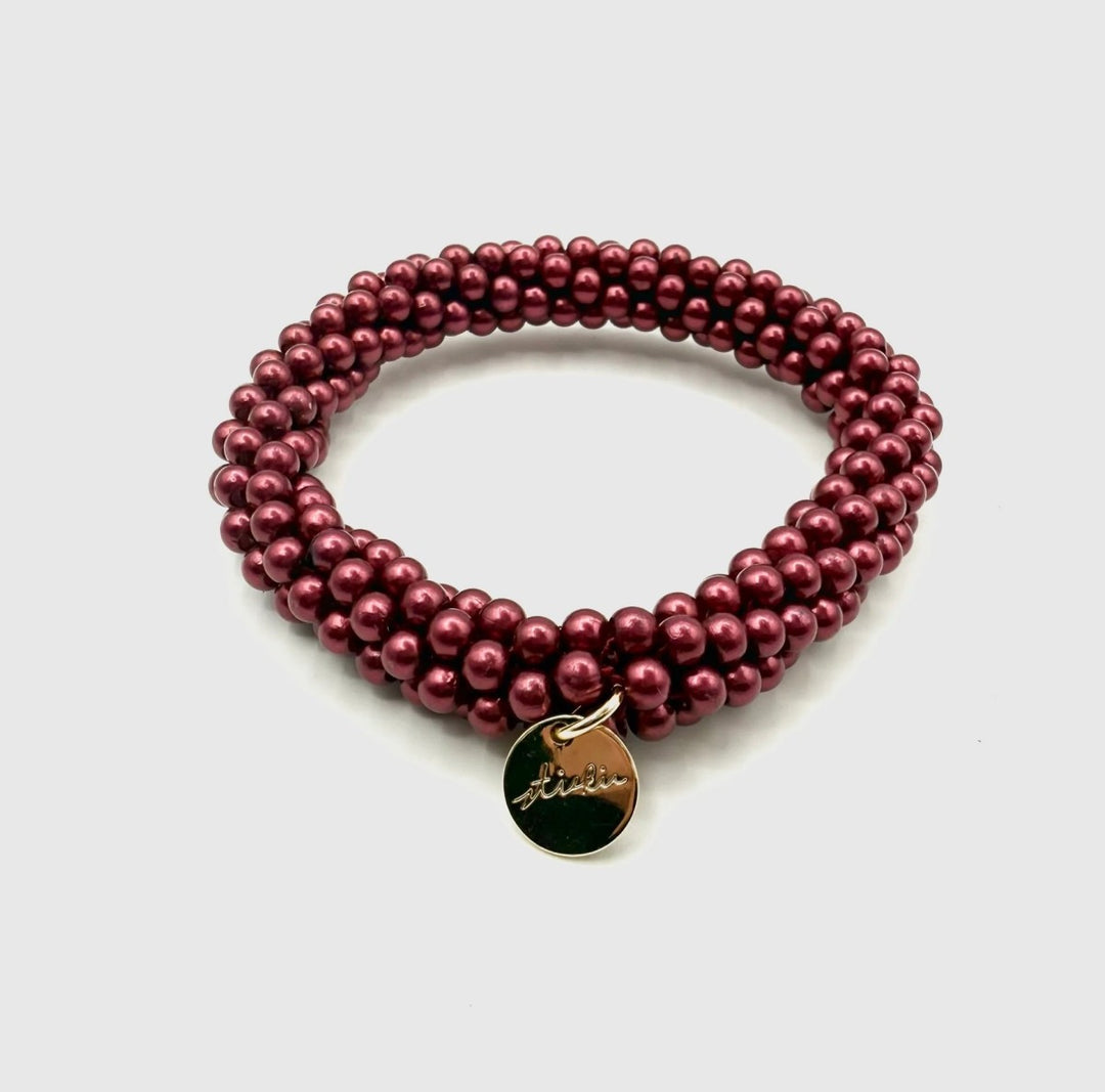 Haarelastiek Armband Stiekie Berry Pearl
