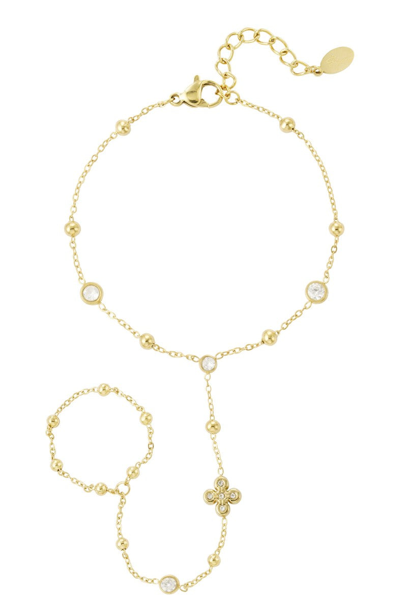 Hand Chain Lucky Bloom Goud