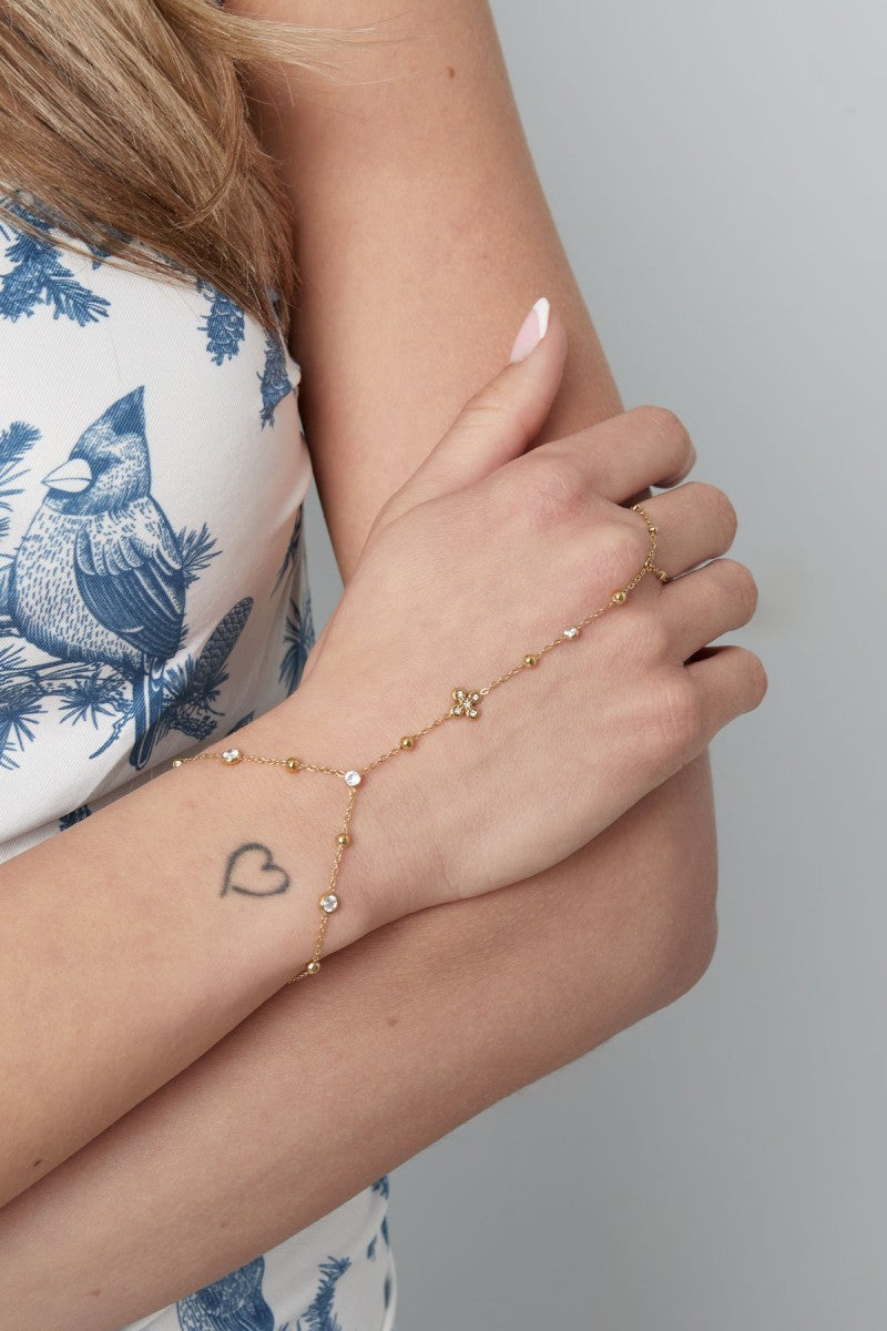 Hand Chain Lucky Bloom Goud