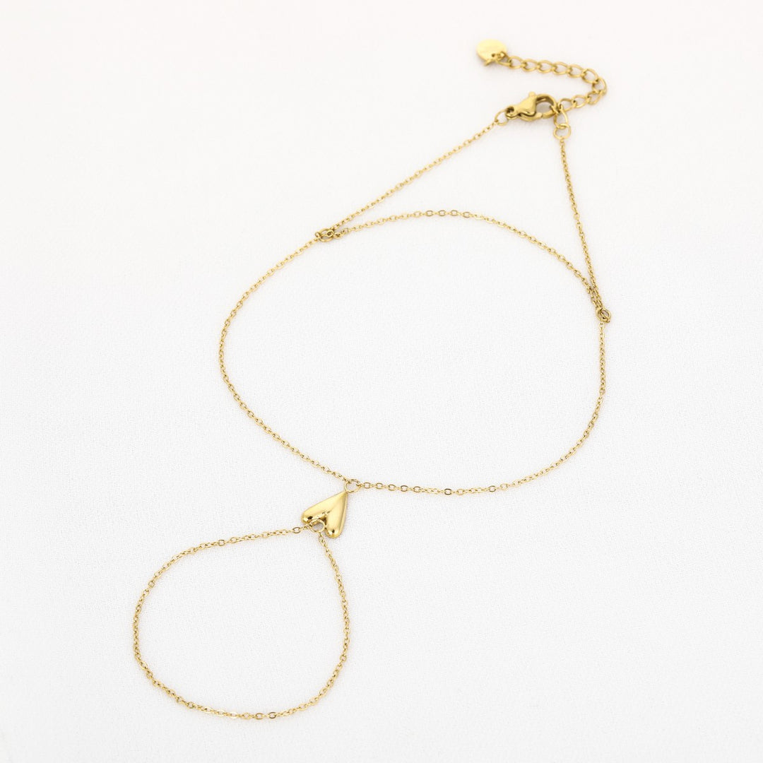 Hand Chain Single Heart
