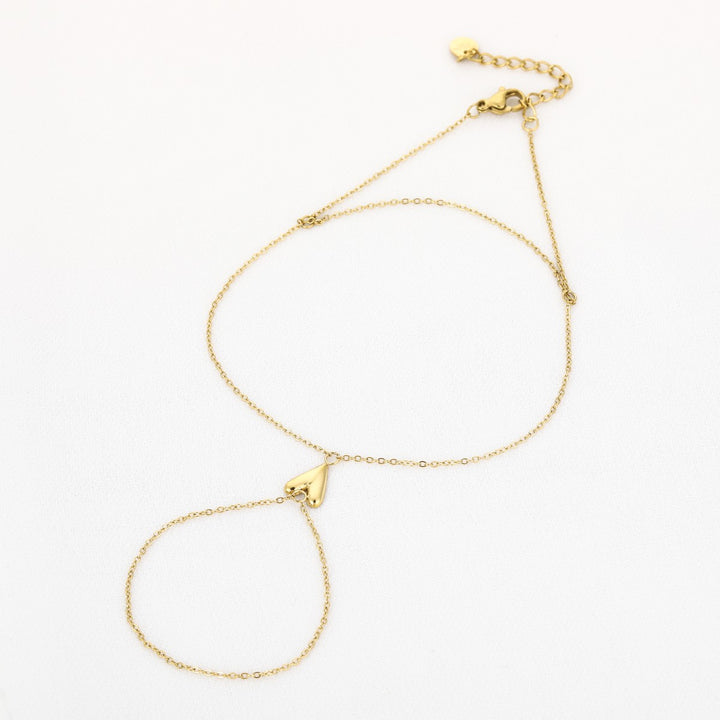 Hand Chain Single Heart