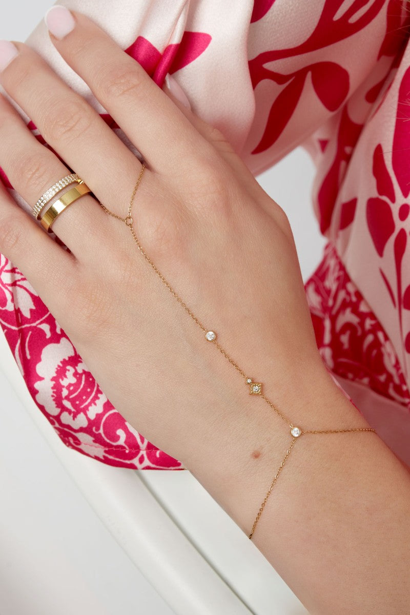 Hand Chain Sparkle Night Goud
