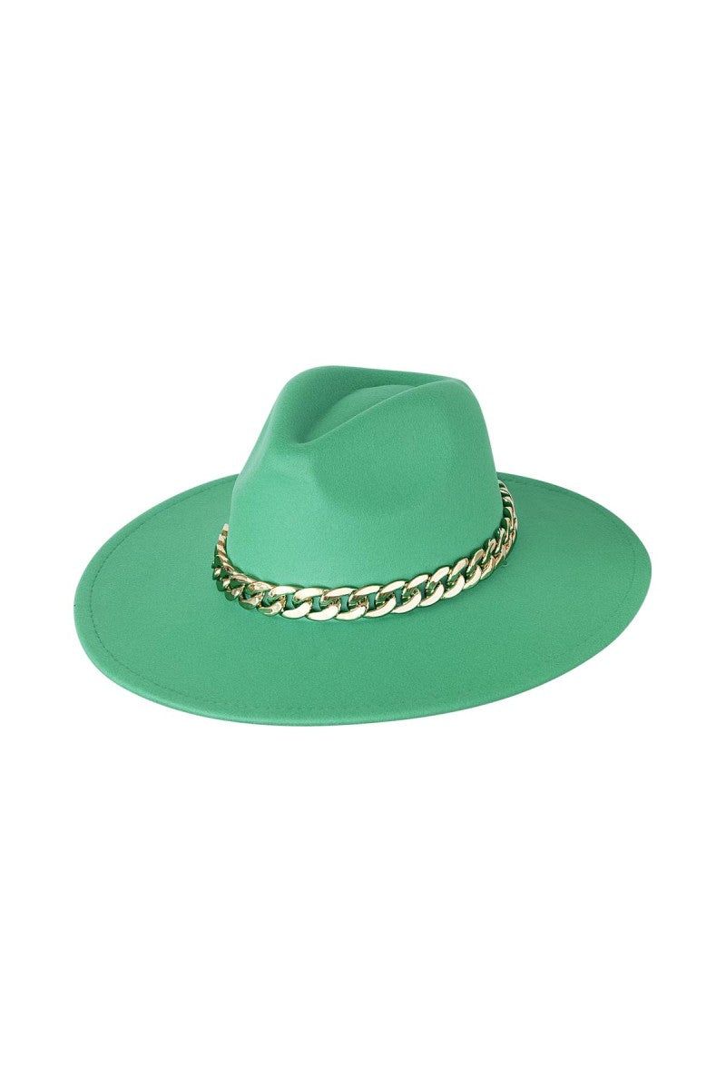 Hoed Fedora Ketting Groen