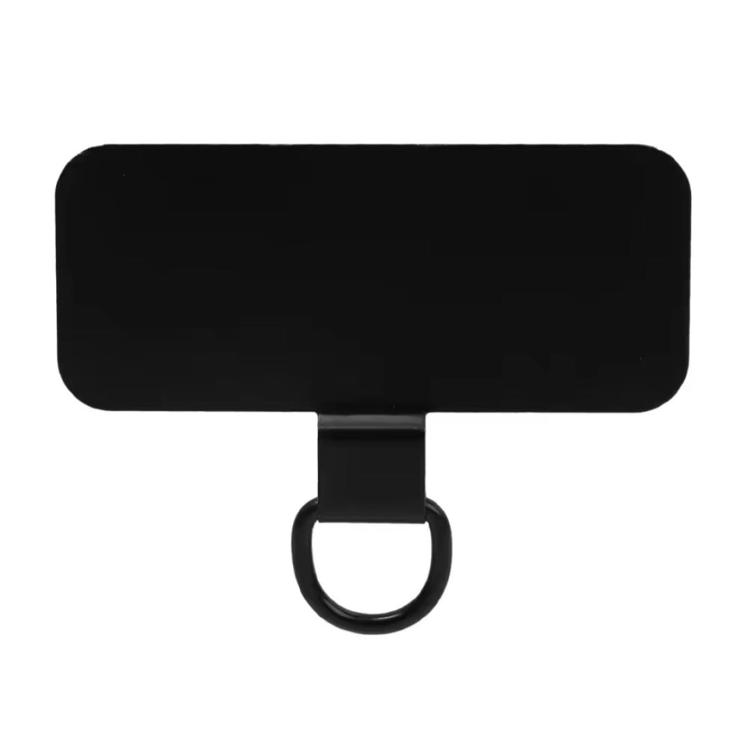 Insteekplaatje Metaal Zwart Voor Telefoonkoord Lanyard