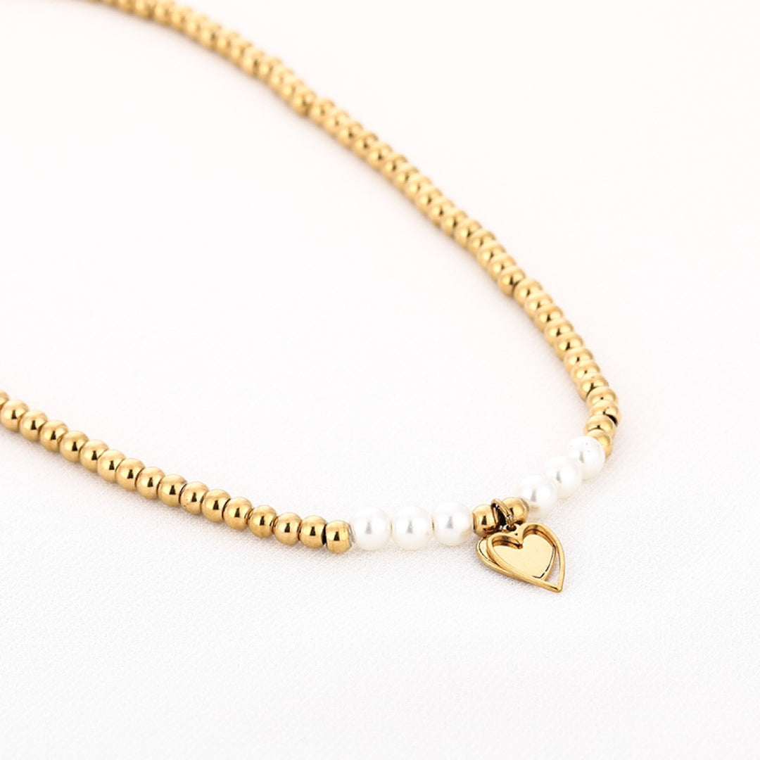 Ketting Beads Pearl Heart