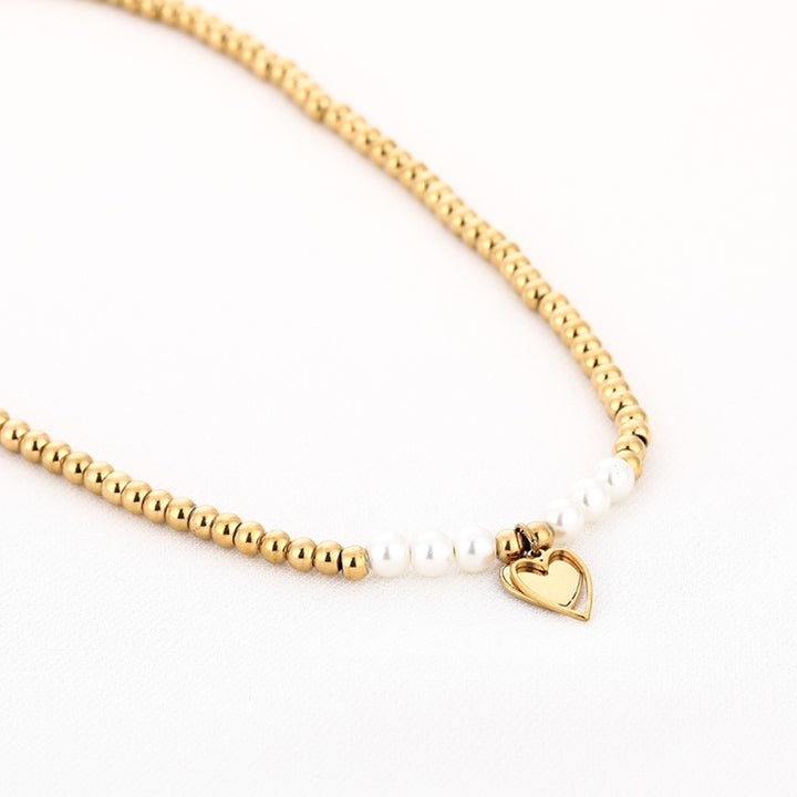Ketting Beads Pearl Heart