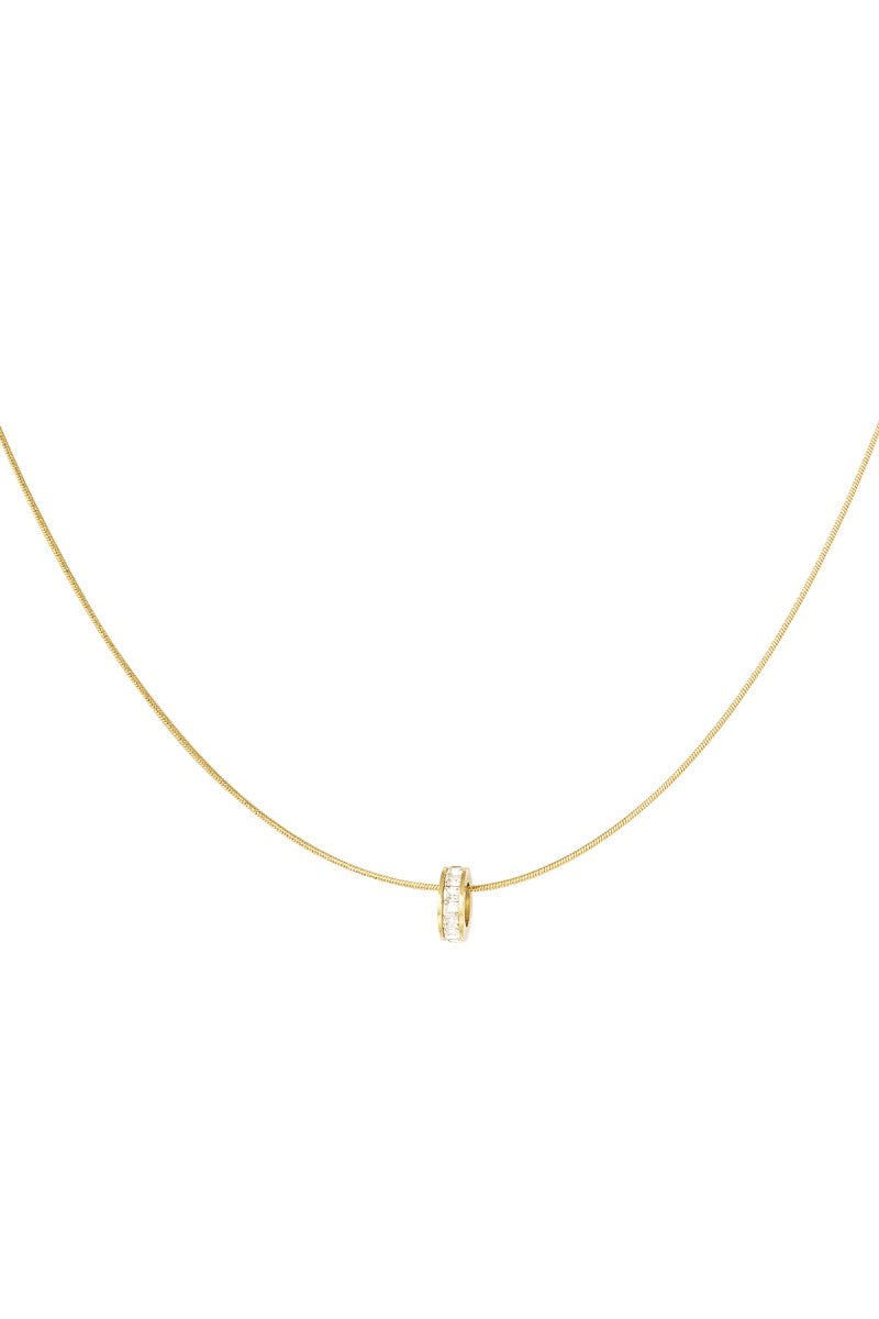 Ketting Donut Zirkonia Goud