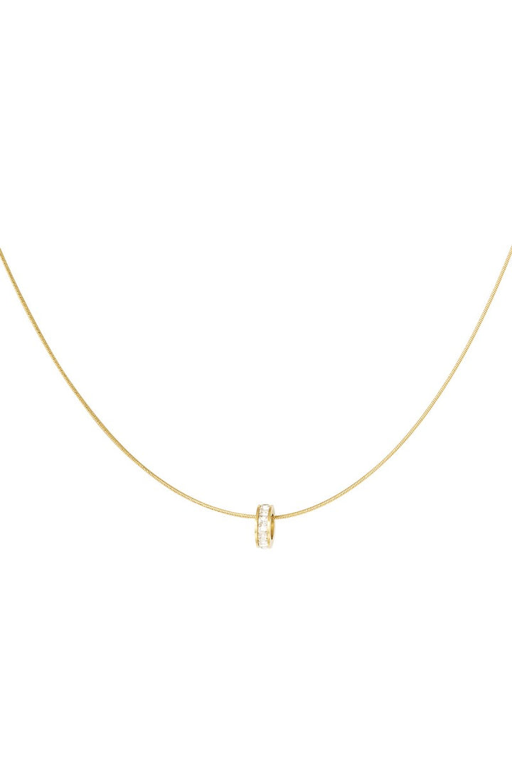 Ketting Donut Zirkonia Goud