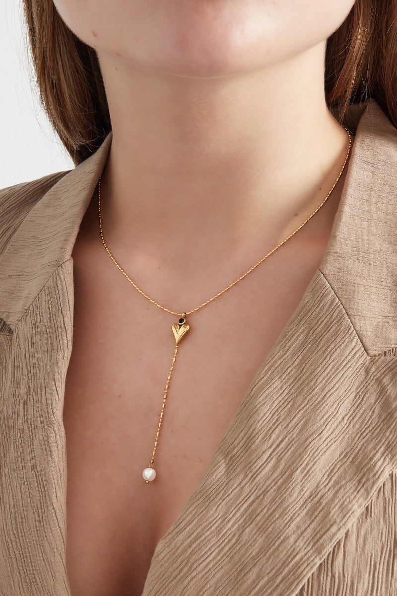Ketting Heart Pearl
