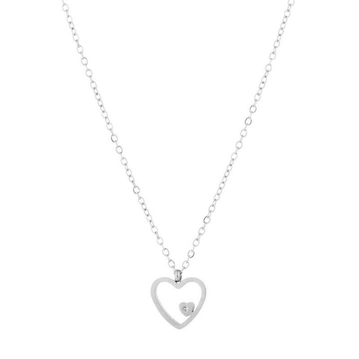 Ketting Heart Strass Zilver