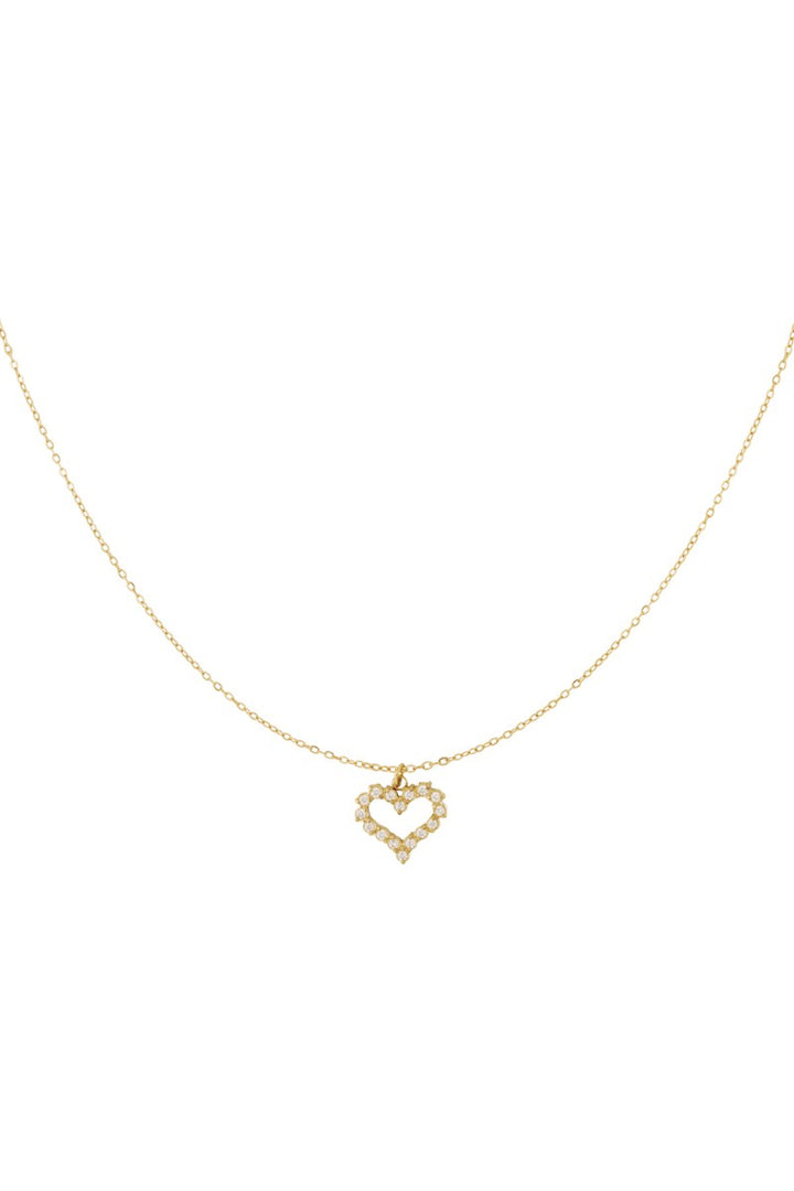 Ketting Love Heart Strass Goud