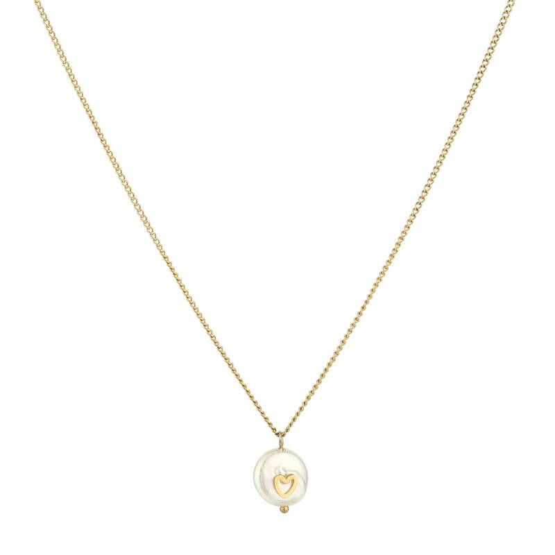 Ketting Pearl Heart Goud