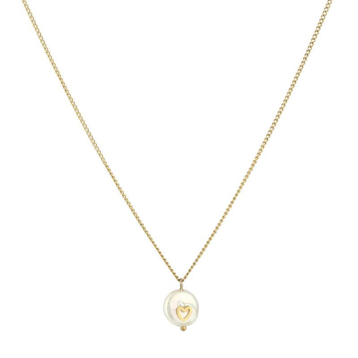 Ketting Pearl Heart Goud