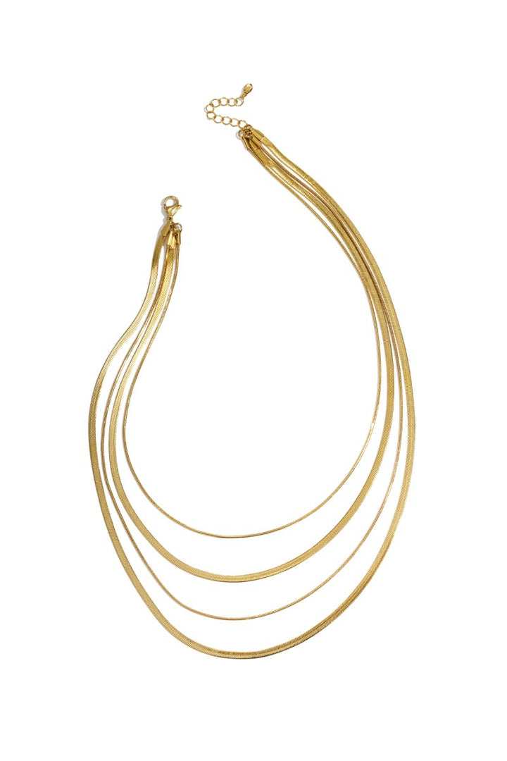 Ketting Snake Chain 4 Layers Goud